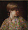 MARY E CARTER - The Shantung Blouse - oil on canvas - 17 x 17 cm - €375 - SOLD