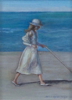MARY E CARTER - The Walking Stick - oil on canvas - 19 x 17 cm - €275