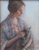 MARY E CARTER - The Girl & Her Cat - oil on canvas - 20 x 16 cm - €325 - SOLD
