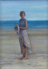 MARY E CARTER - The Beach - oil on canvas - 19 x 17 cm - €275