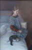 MARY E CARTER - The Sleeping Kitten - oil on canvas - 26 x 21 cm - €500