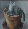 MARY E CARTER - The Garden Pot- oil on canvas - 16 x 16 cm - €350
