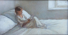 MARY E CARTER - Reading - oil on canvas - 13 x 20 cm - €350