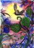 ETAIN HICKEY - Evening Hare with Rook - watercolour & gouache - 60 x 48 cm - €390