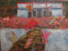 CHRISTINE THERY - Story of a Sampan and Temple - oil on canvas - 91 x 102 cm - €3500