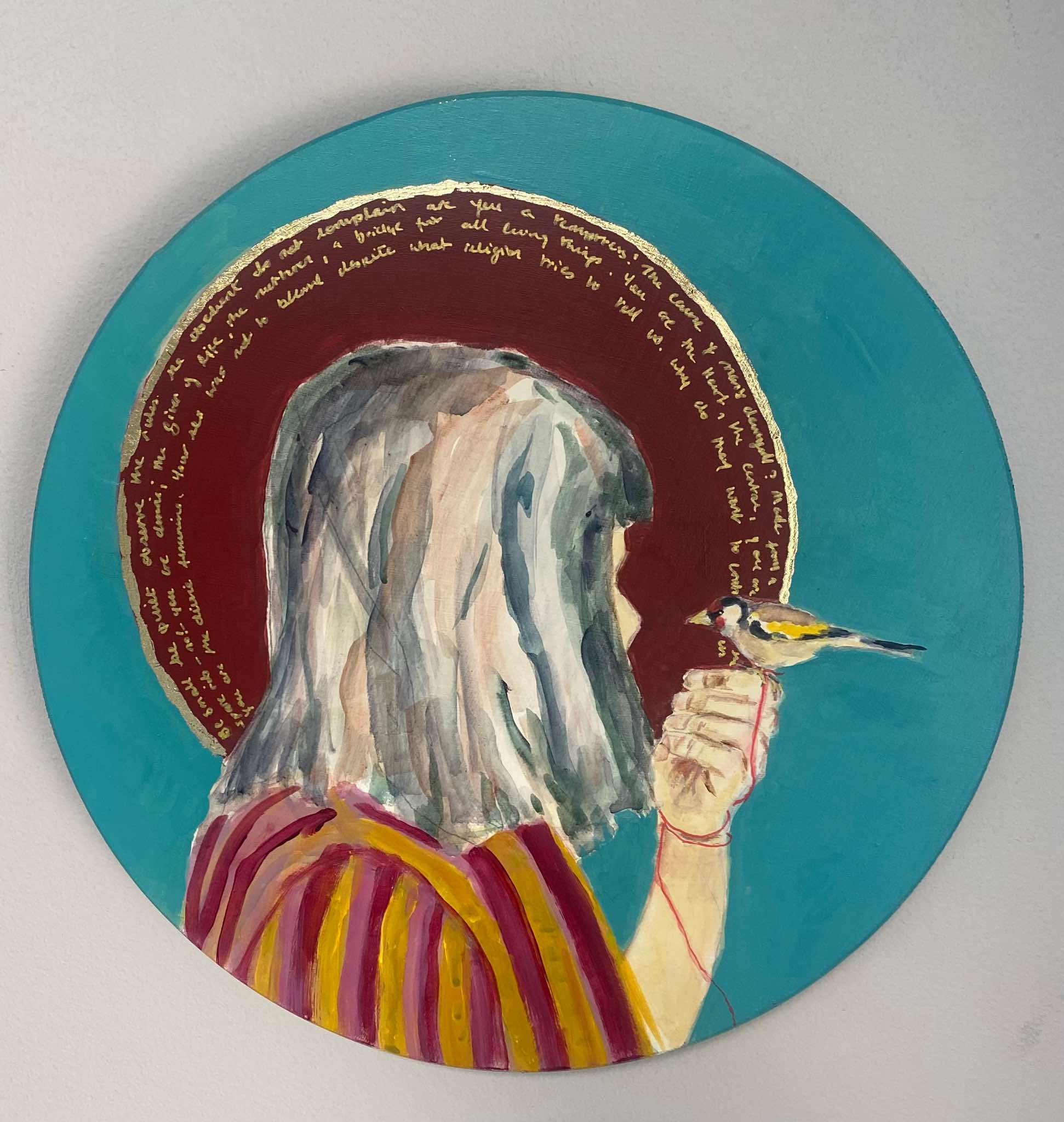 Mary Galvin - Be a good girl - acrylic on wood - 30 cm tondo - €750