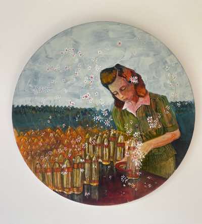 Mary Galvin - Bee Bomber - acrylic on canvas - 40 cm  - €850
