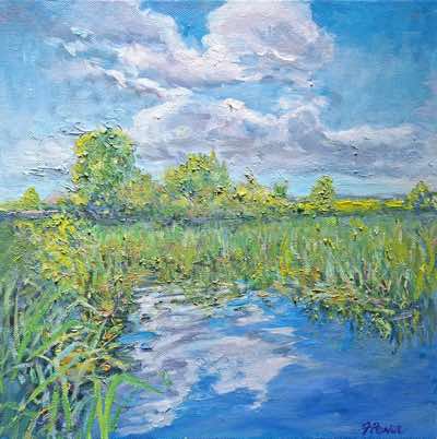 Fiona Power - Dunmanway Lake - oil on canvas - 38 x 38 cm - €700