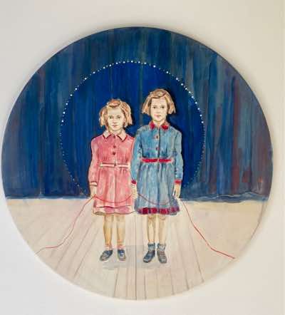 Mary Galvin - Role Playing - acrylic on canvas - 40 cm tondo - €850