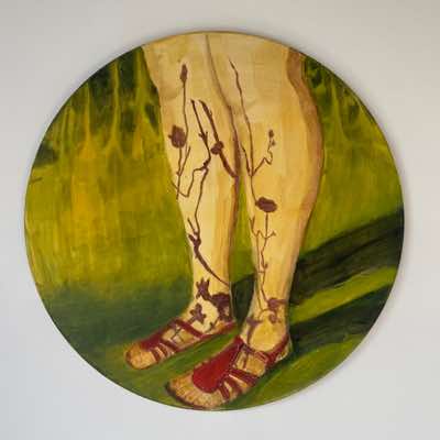 Mary Galvin - Rooted- acrylic on canvas - 40 cm tondo - €850