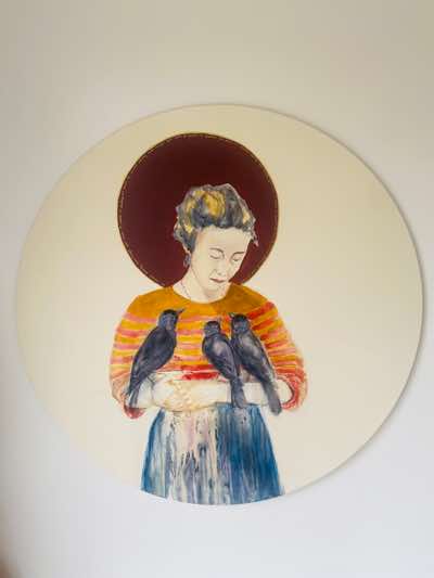 Mary Galvin - The Alchemist - acrylic on canvas - 80 cm tondo - €1500