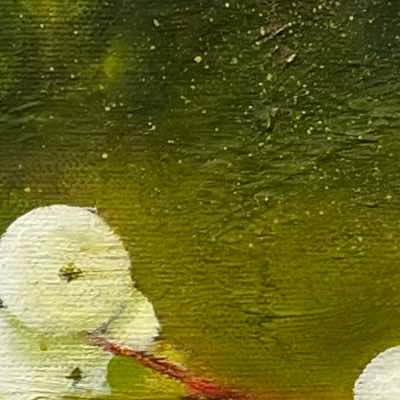 Helen O'Keeffe - Snowberries III - oil on canvas - €300