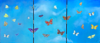 CLAIRE HALLIDAY - Sky Flutter - oil triptych - 29 x 67 cm - €585 
