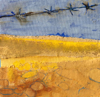 JO ASHBY - Over Autumn Fields, Sherkin - mixed media on board - 39 x 39 cm - €350