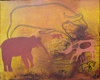 KEITH PAYNE - Painted Rock Shelters, Adamgarth - oil & dye on canvas - 44 x 52 cm - guide price €200