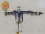 LARS-ERIC BUEB ~ Cowboy - watercolour & ink on paper - 33 x43 cm - €283