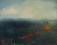 LESLEY COX - Fireburst - oil on canvas - 30 x 37 cm - €450 - SOLD