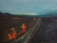 LESLEY COX - Firepath- oil on canvas - 30 x 40 cm - €450