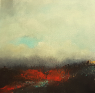 LESLEY COX - Scarlet- oil on canvas - 30 x 30 cm - €400