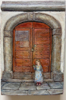 MARY E CARTER - The Wooden Door - oil on wood - 9 x 13 cm - €425