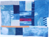 MARY PALMER - Reptition in Blue - hand dyed cotton, silk & wool textile - 48 x 58 cm - €350