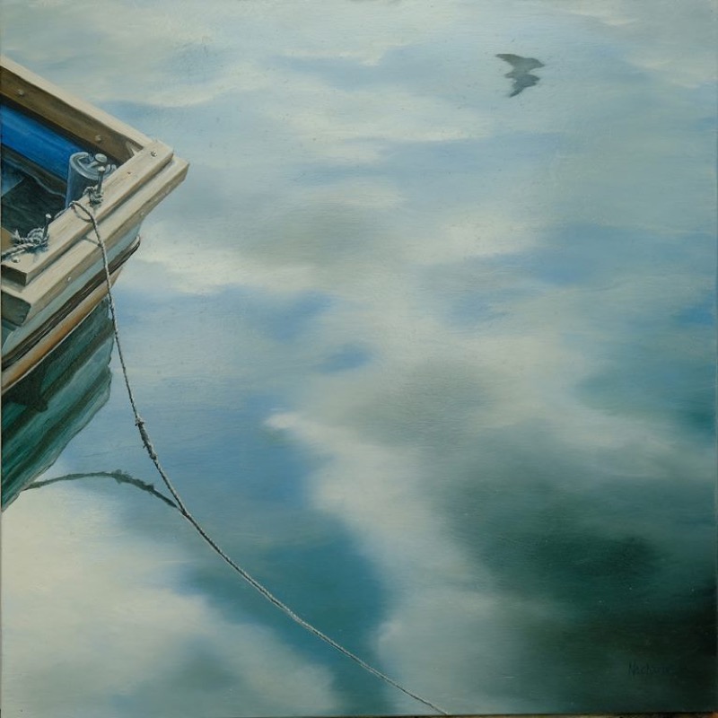 NADETTE CHARLET - Floating Anchors - Kite & Bird - oil on board - 40 x 40 cm - €895