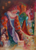 NONA PETTERSEN ~ Harlequin - oil on gesso panel - 46 x 34 cm
