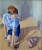 PATRICIA CARR ~ Boy Playing - oil on canvas - 84 x 74 cm - €1200