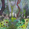 SARAH LONG - A Forest is what exists between Trees - oil and media on canvas -40 x 40 cm - €395