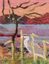 SHARON SWANTON - Heron by the Lake - textile - €150