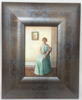 MARY E CARTER - The Satin Gown - oil on board - 140 x 90 mm - €495 - SOLD