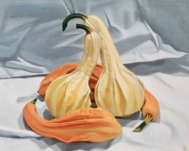 KYM LEAHY - Autumn Gourds Gang - acrylic on board - 32 x 38 cm - €490