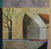 ANGELA FEWER - Two House - Twp Trees - acrylic on canvas - 50 x 50 cm - €1300