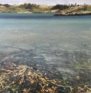 JANET MURRAN - Where the Land tugs the Sea - acrylic on wood panel - 20 x 20 cm - €395