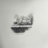 JOHANNA CONNOR - In the Shadown - pencil on paper - 79 x 79  cm framed - €1400