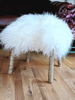 ALISON OSPINA - Rare Breed White sheepskin footstool - 32 x 30 x 39 - €290