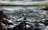 DONAGH CAREY ~ Ripped Tide III - oil on board - 14 x 22 cm - SOLD