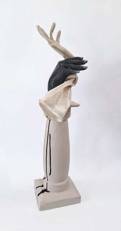 Ayelet Lalor - Hand in Glove - jesomite, copper, glove, painted wood- €900