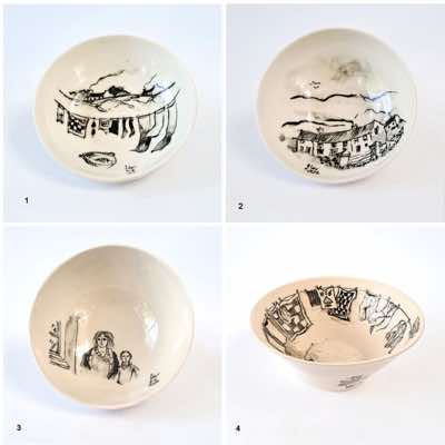 Eve & Brian Lalor - Four Handpainted stoneware Plates - €90 each