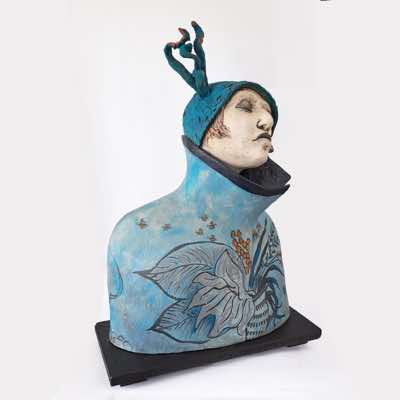 Ayelet & Brian Lalor - Her Mt.Fuji Cloak - ceramic, jesmonite, pigment - €3800
