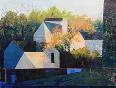 Angela Fewer -Belonging - acrylic & plaster on board - 73 x 92 - €2600