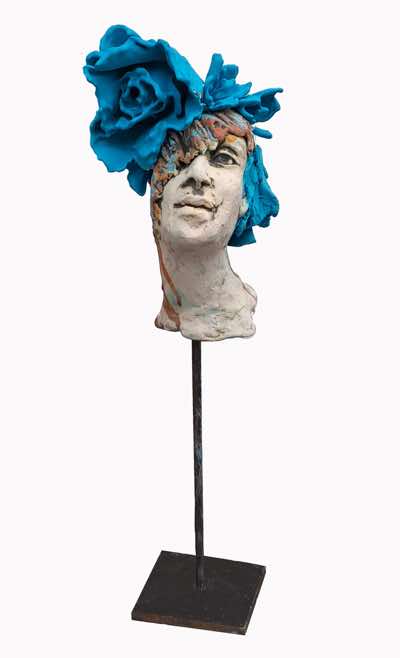 Ayelet Lalor - Bouquet - ceramic, artifical flowers, jesmonite, steel - 51 x 16 x 13 cm - €600 - SOLD