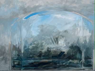 Bernadette Burns - Lake Window - oil on canvas - 30 x 25 cm - €390
