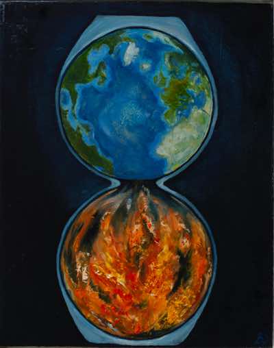 Birgitta Säflund - Infernal Earth - oil on board - NFS