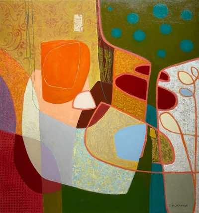 Caroline Murtagh - Nana's House - oil and graphite on board - 91 x 87 cm - €1900