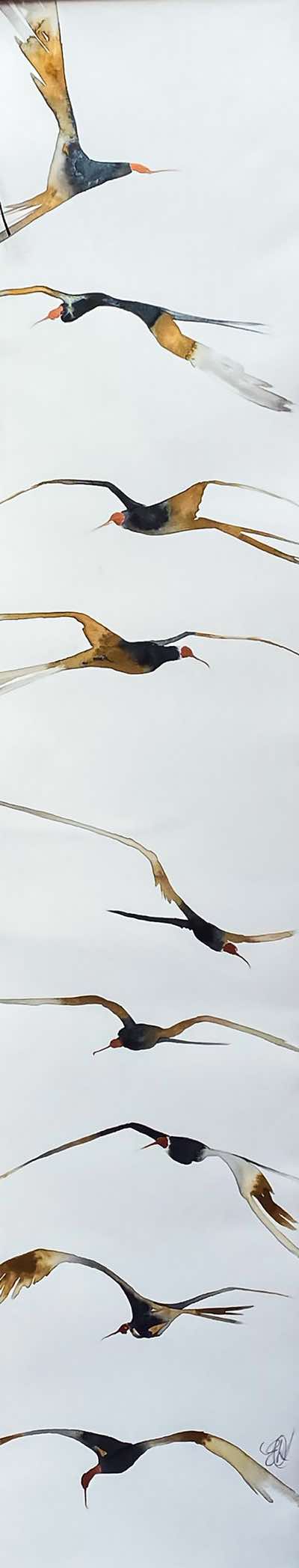 Eilbhe Donovan -Fleet of Magnificents - ink & pencil on paper - 90 x 30 cm - €2100