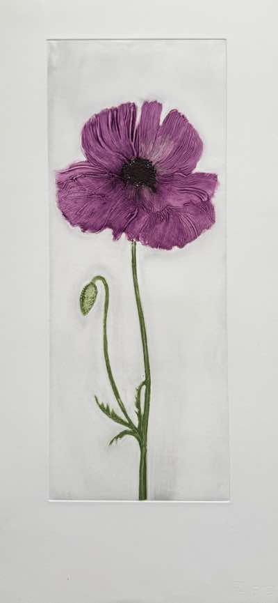 Birgitta Säflund - Lilac Poppy - carborundum - €750 