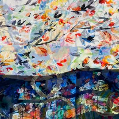Julia Zagar - Chase the Horizon - textiles - 50 cx 50 cm - €385