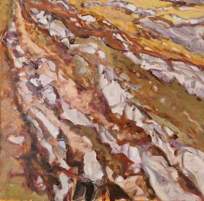 Julia Mitchell - Mountain Path - oil on canvas - 40 x 40 cm - €300