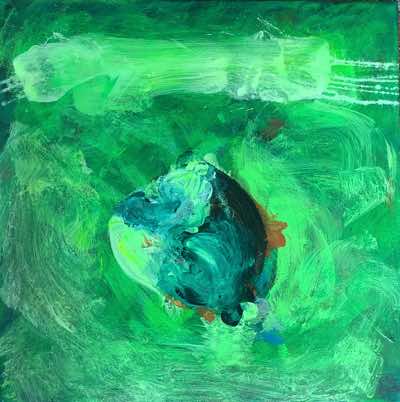 Cóilín Murray - Gaza where Flowers Weep - acrylic on canvas -40 x 40 cm - €1250 - PROCEEDS TO UNICEF